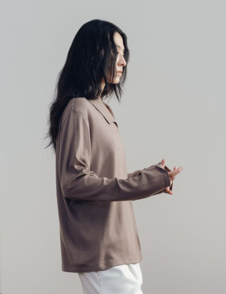 Brown OS Long Sleeve Polo