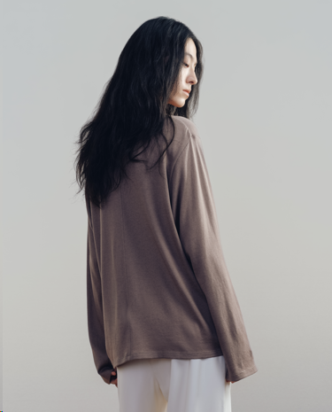 Brown OS Long Sleeve Polo