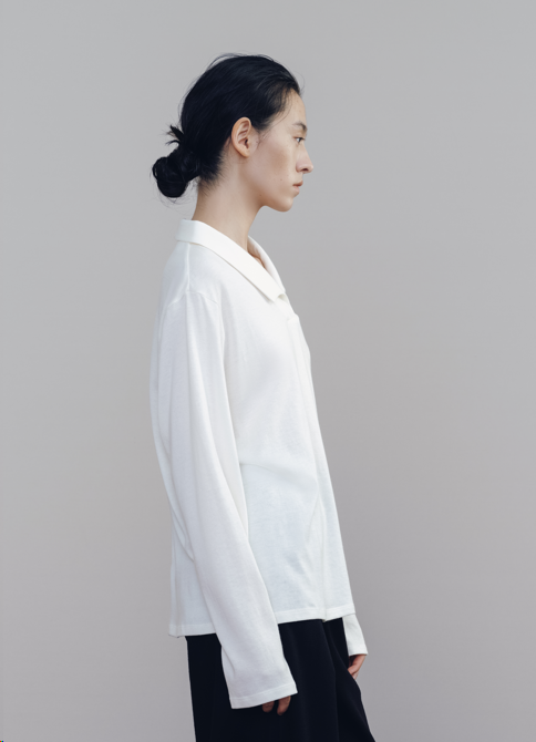 White OS Long Sleeve Polo