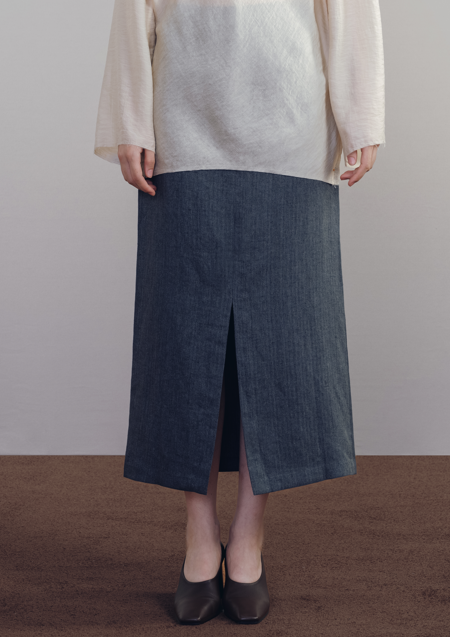 Sage Linen Midi Skirt