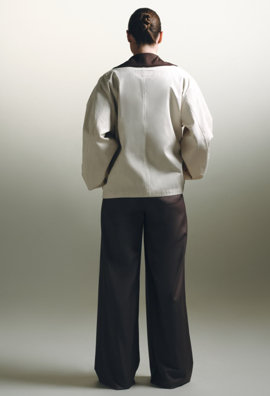 Contrast Collar Work Jacket