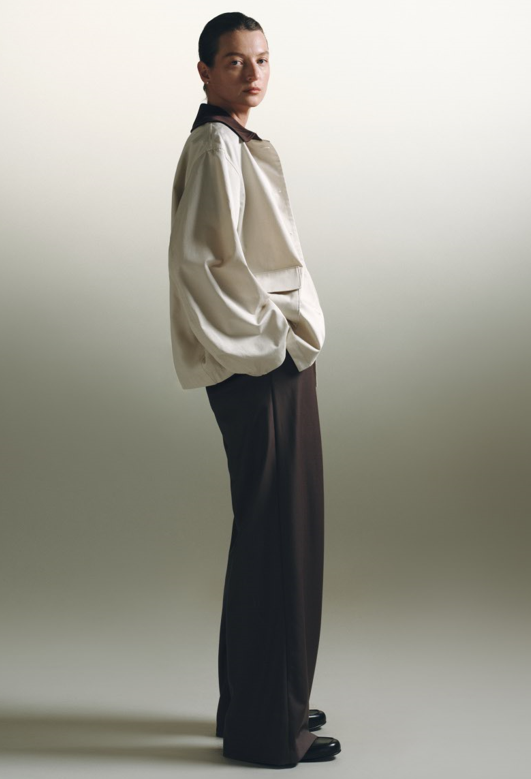 Contrast Collar Work Jacket