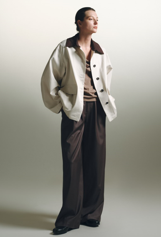 Contrast Collar Work Jacket