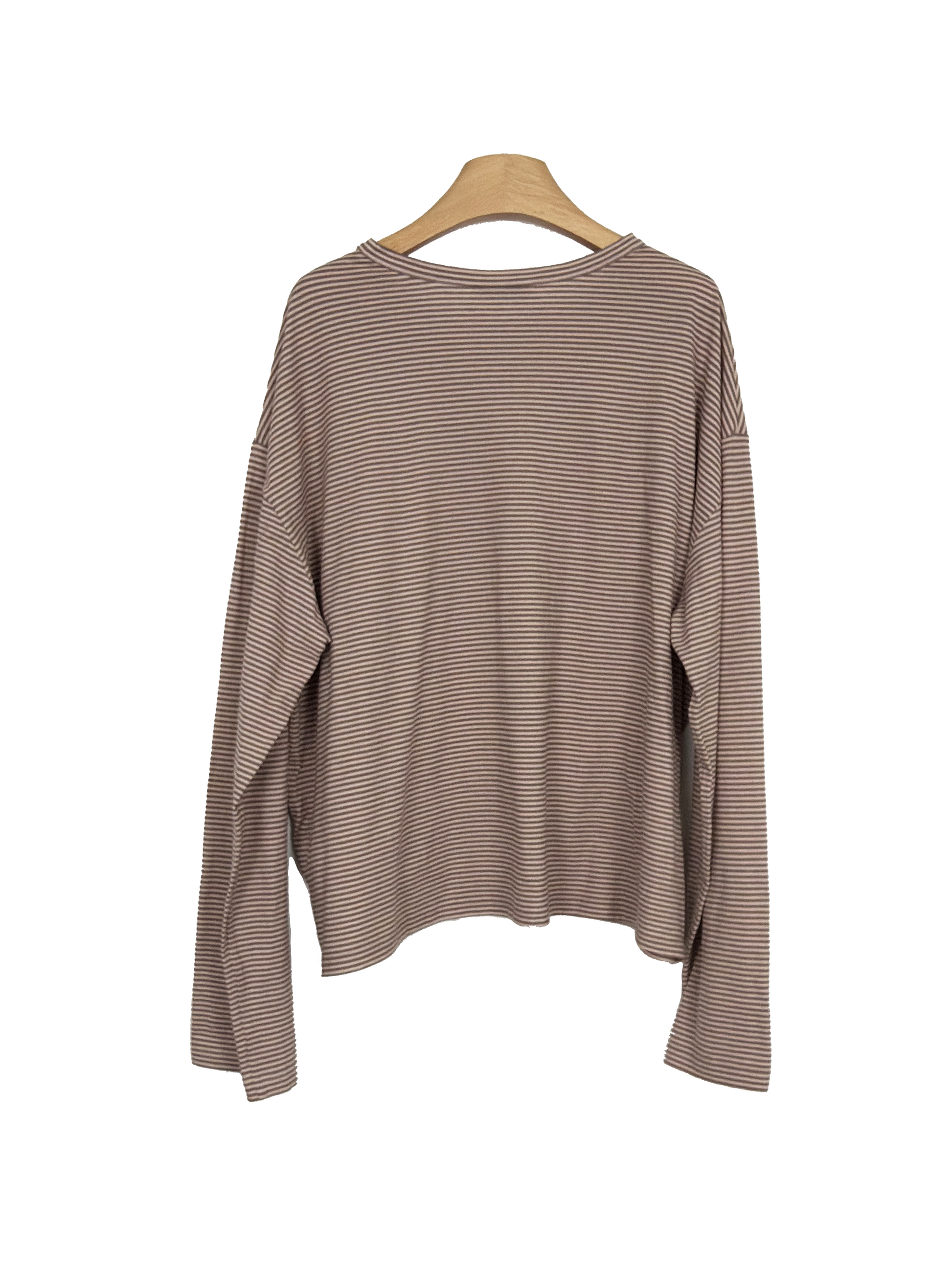 Pink & Grey Striped Tee