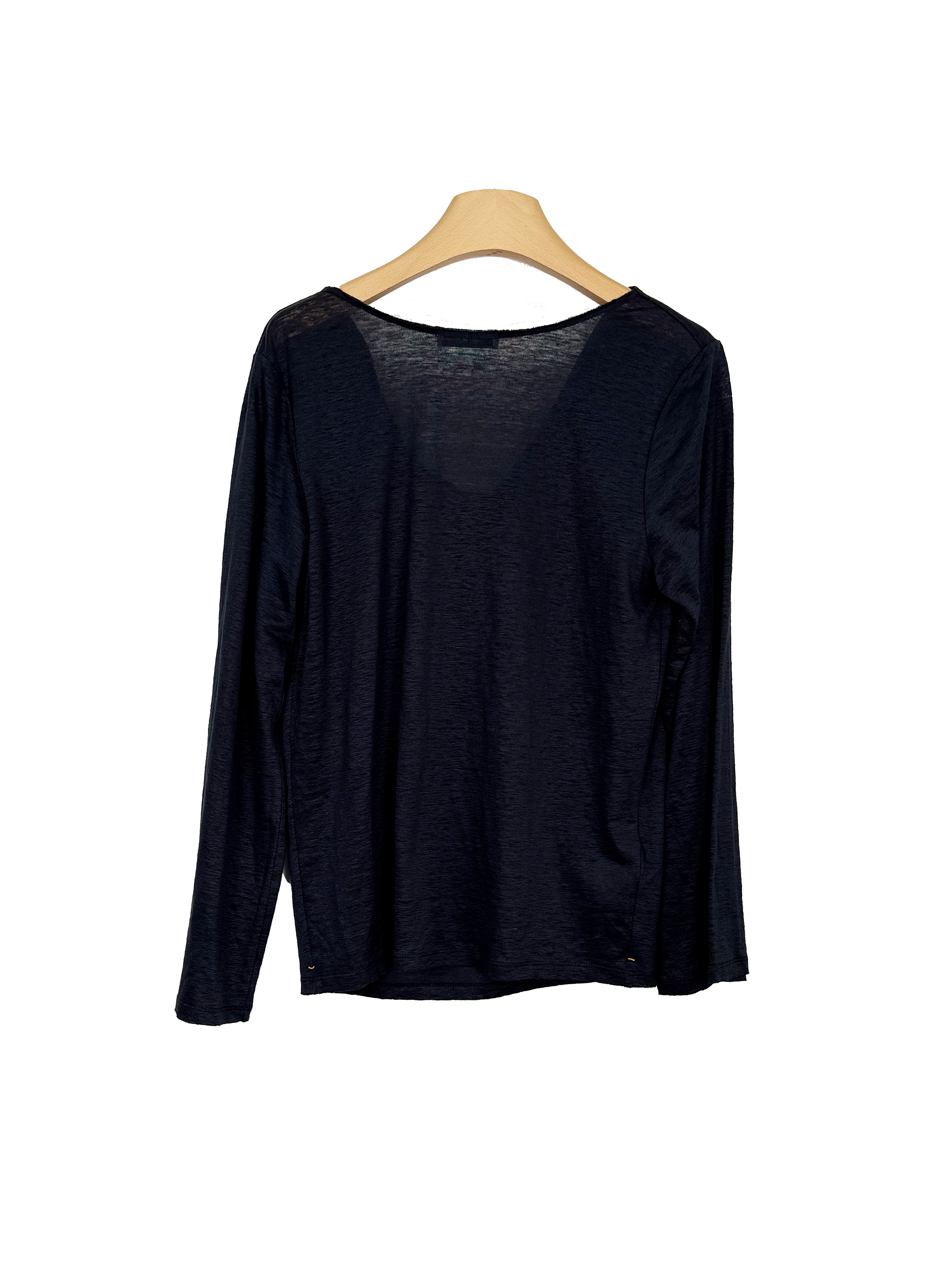 Navy Linen Blouse