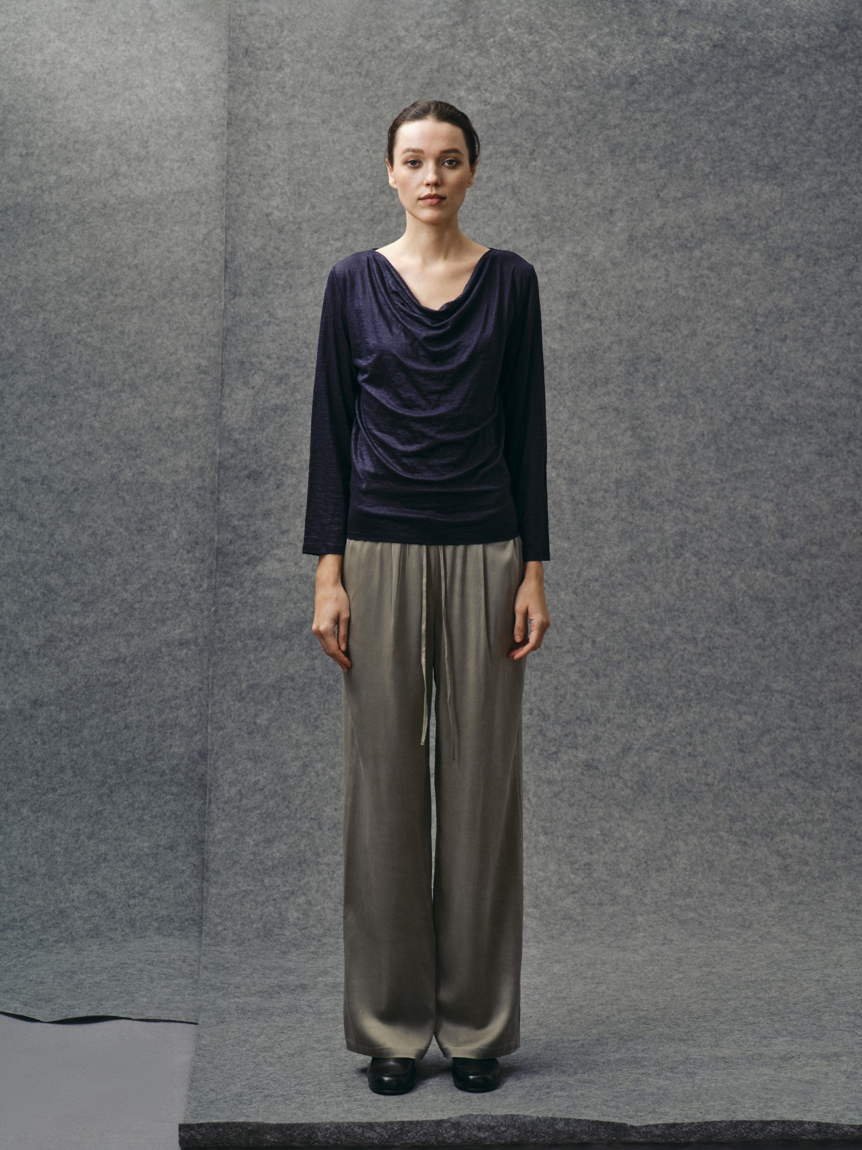 Navy Linen Blouse