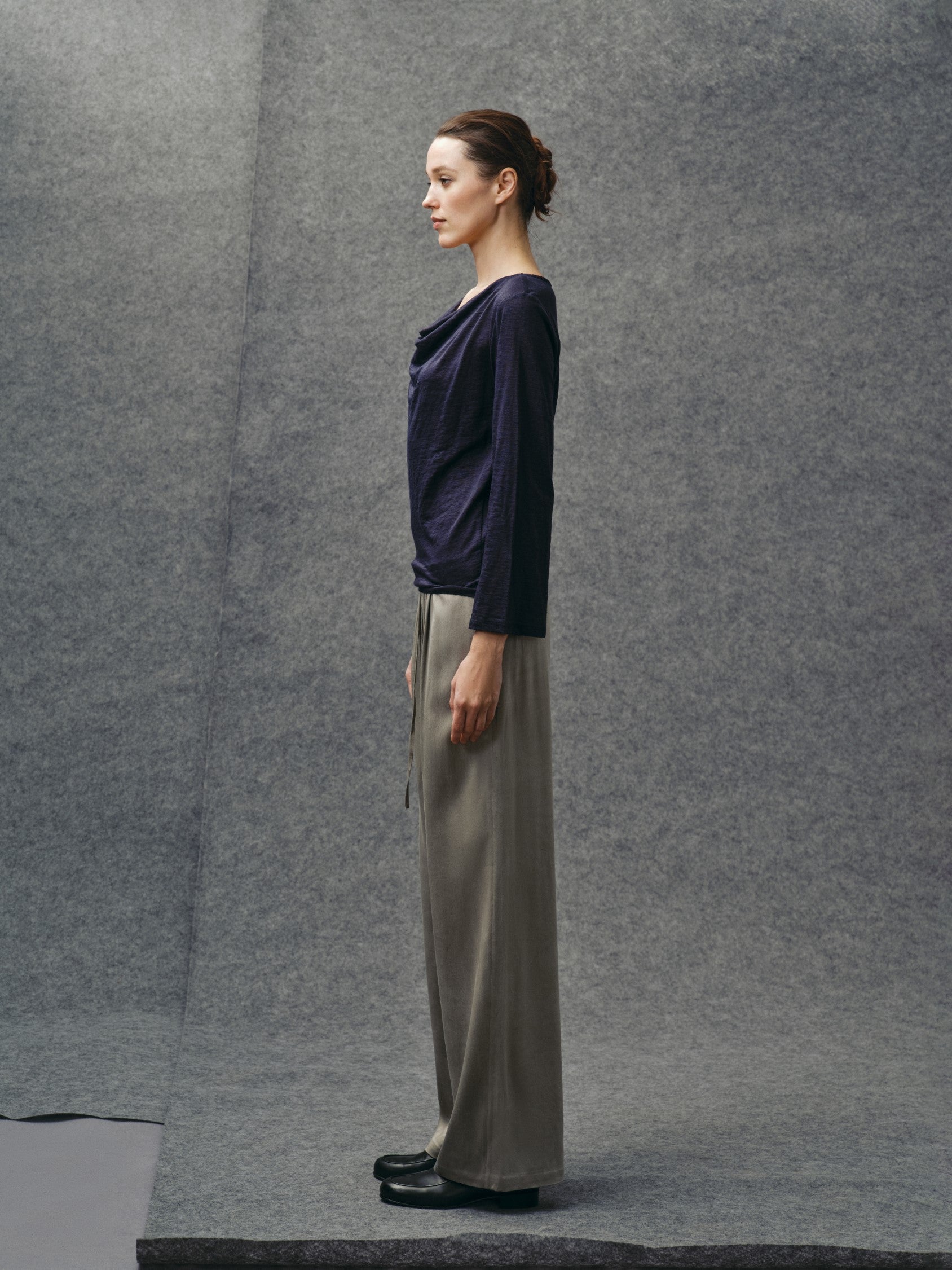 Navy Linen Blouse