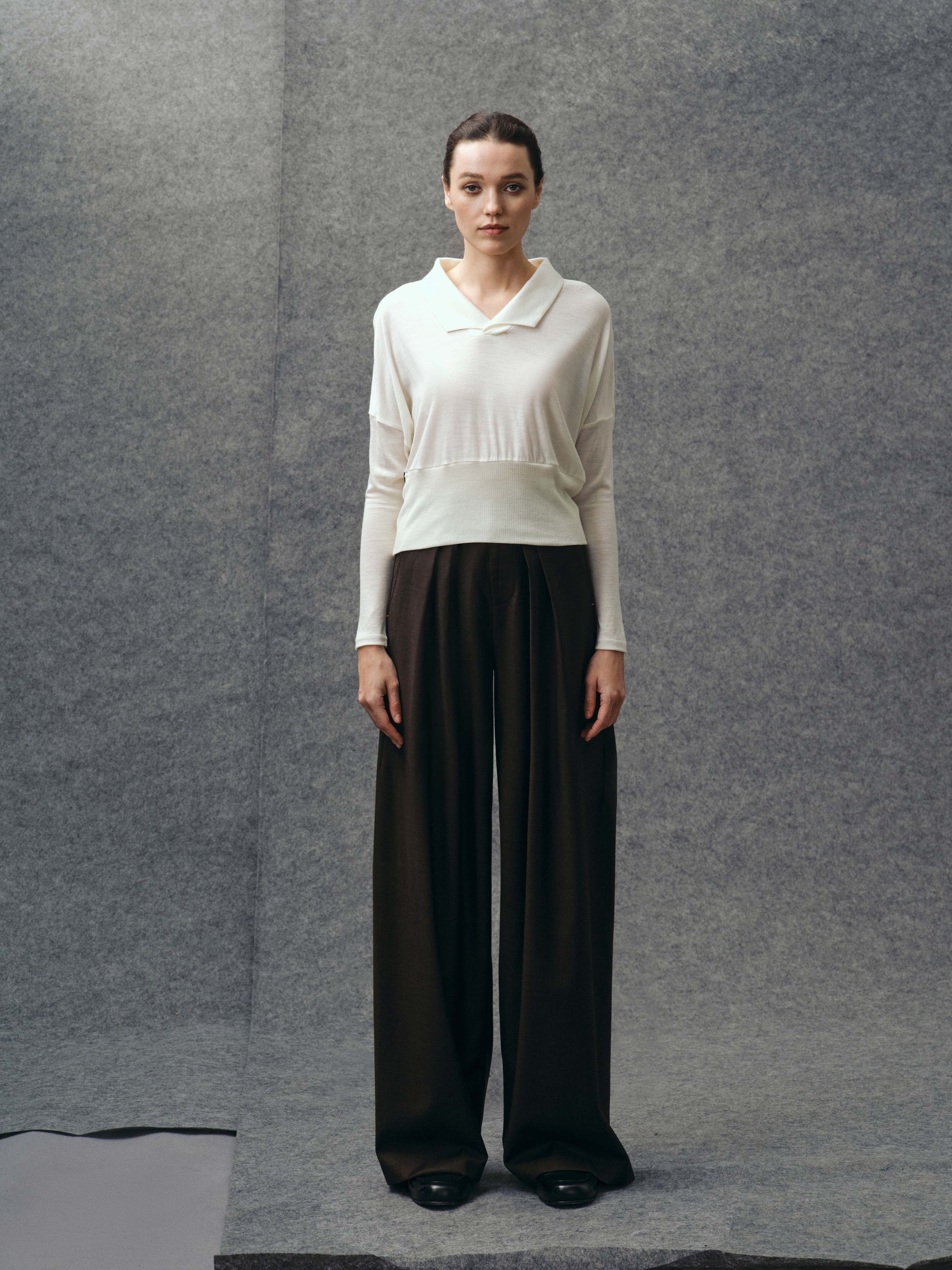 White Wool Polo Shirt