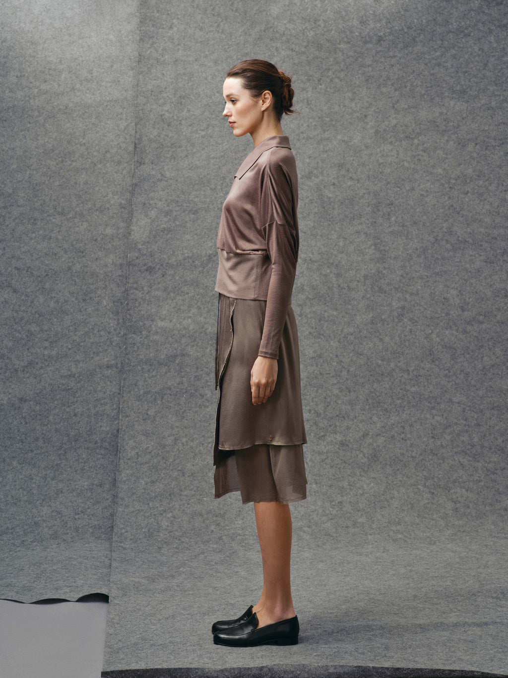 Dark Taupe Wool Polo Shirt