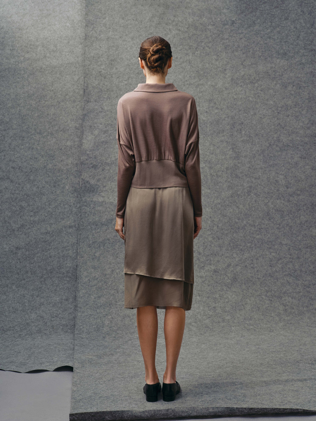 Dark Taupe Wool Polo Shirt