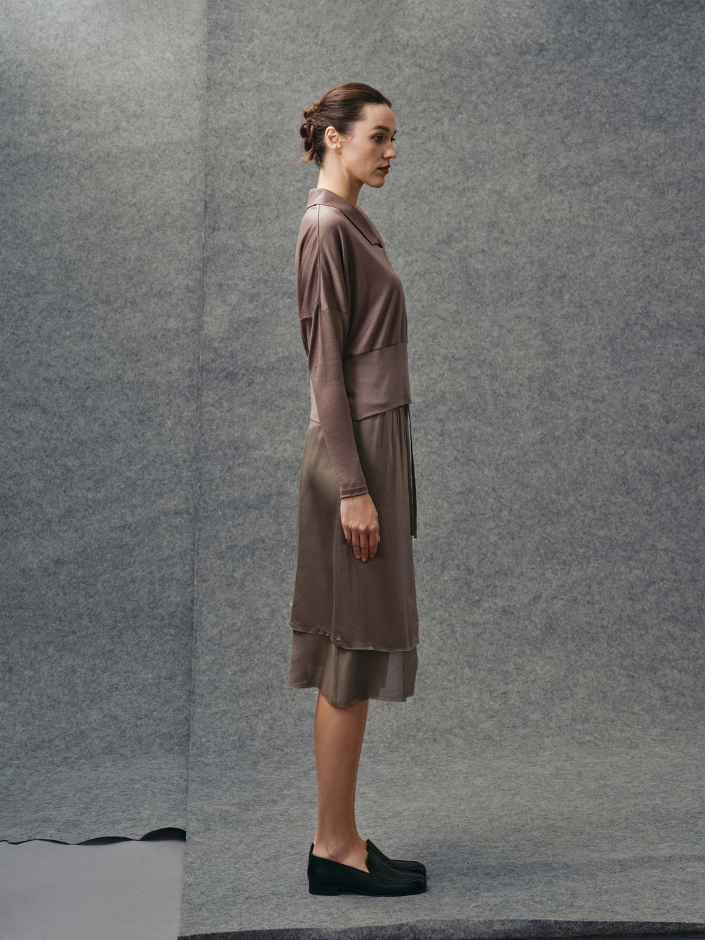 Dark Taupe Wool Polo Shirt