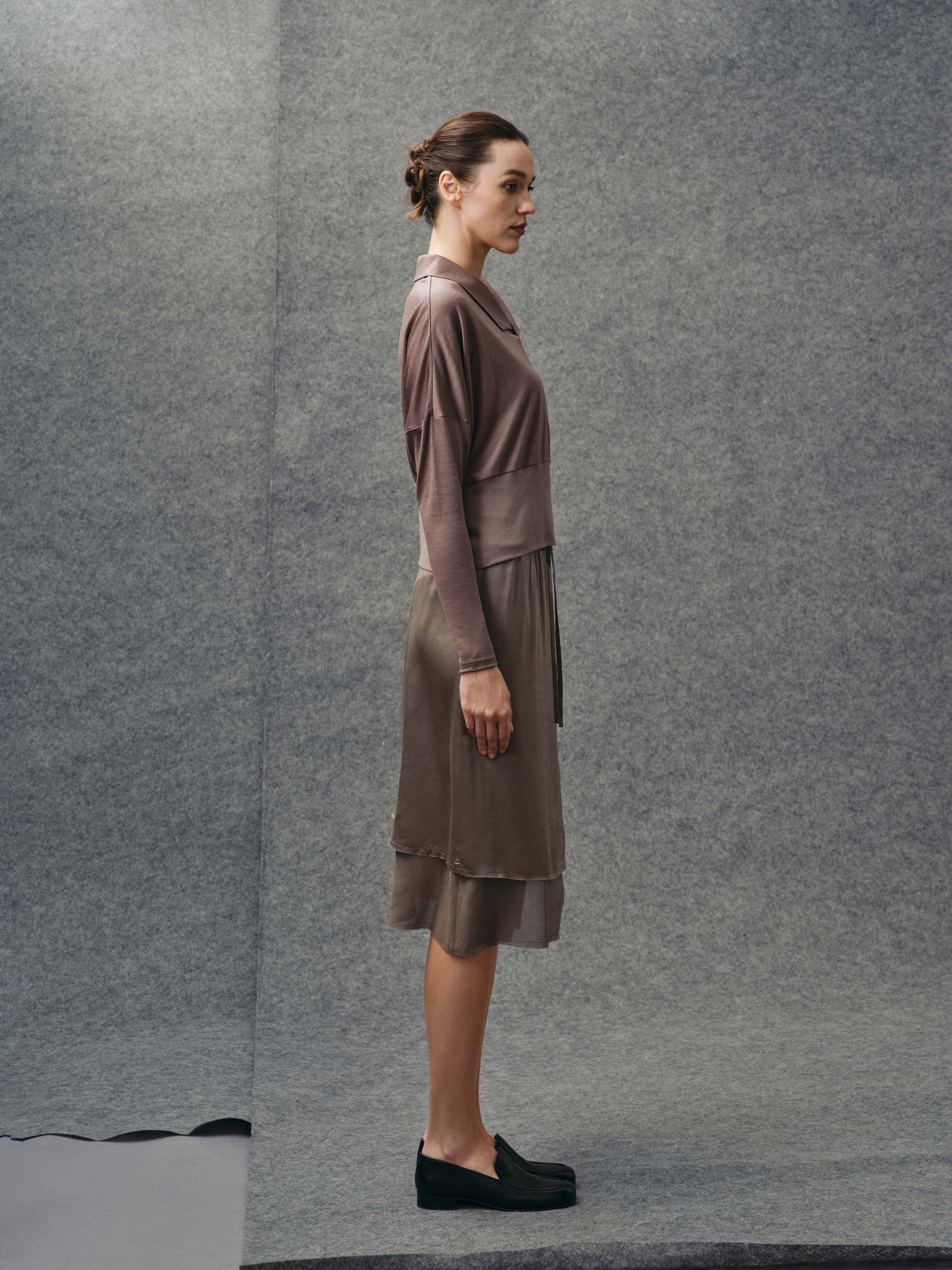 Dark Taupe Wool Polo Shirt