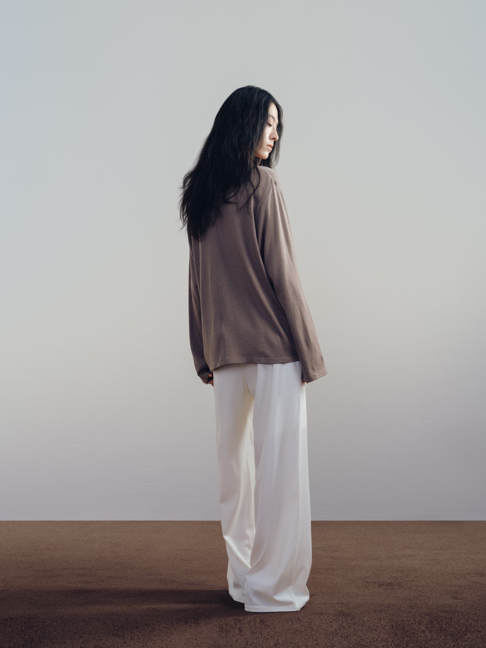 Brown OS Long Sleeve Polo