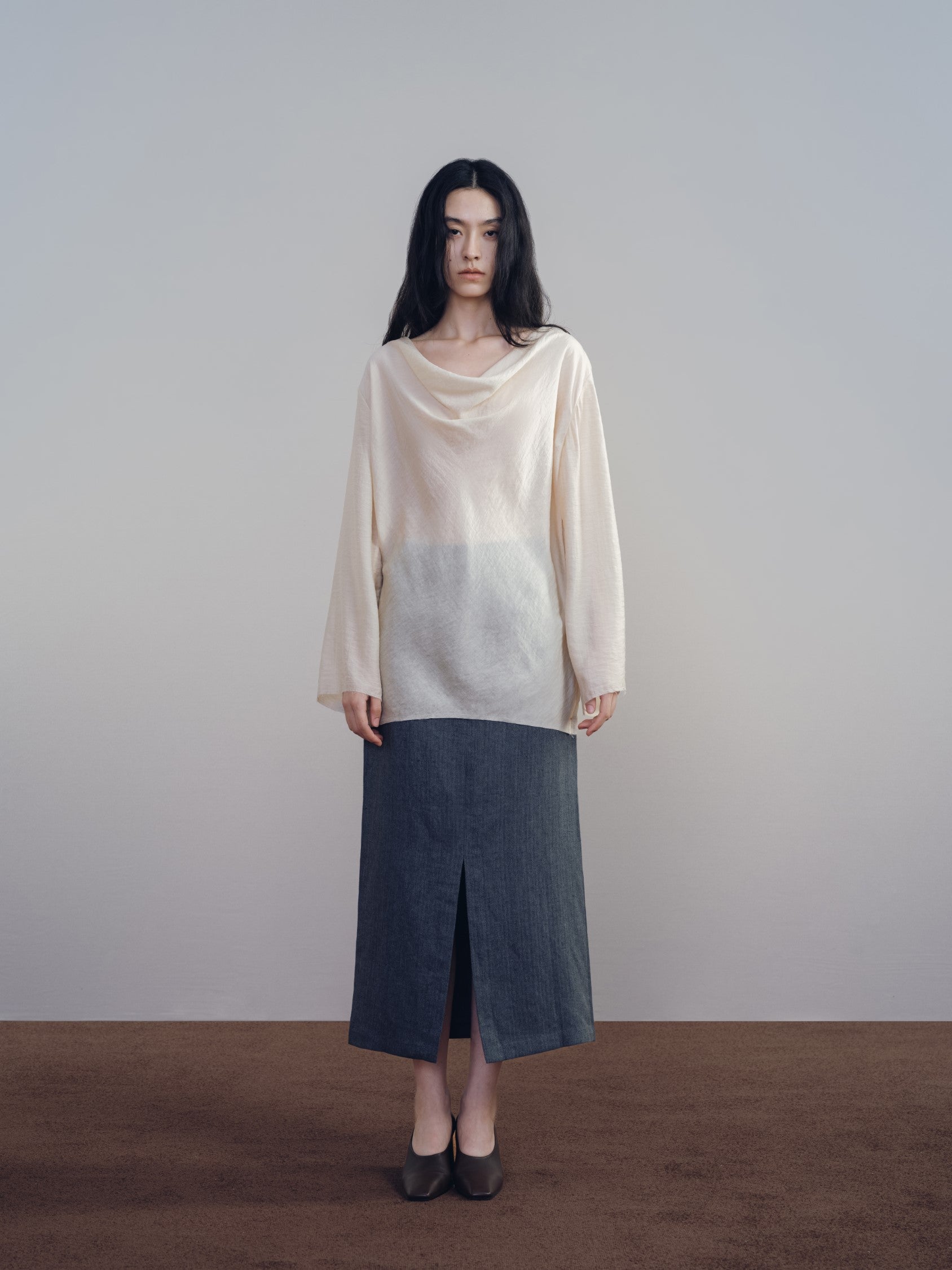 Sage Linen Midi Skirt