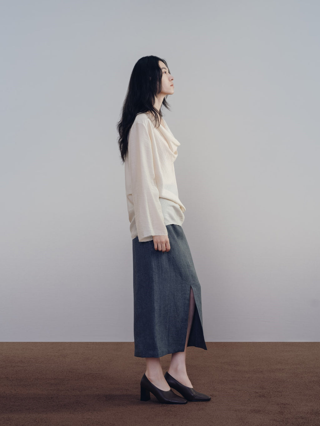 Sage Linen Midi Skirt