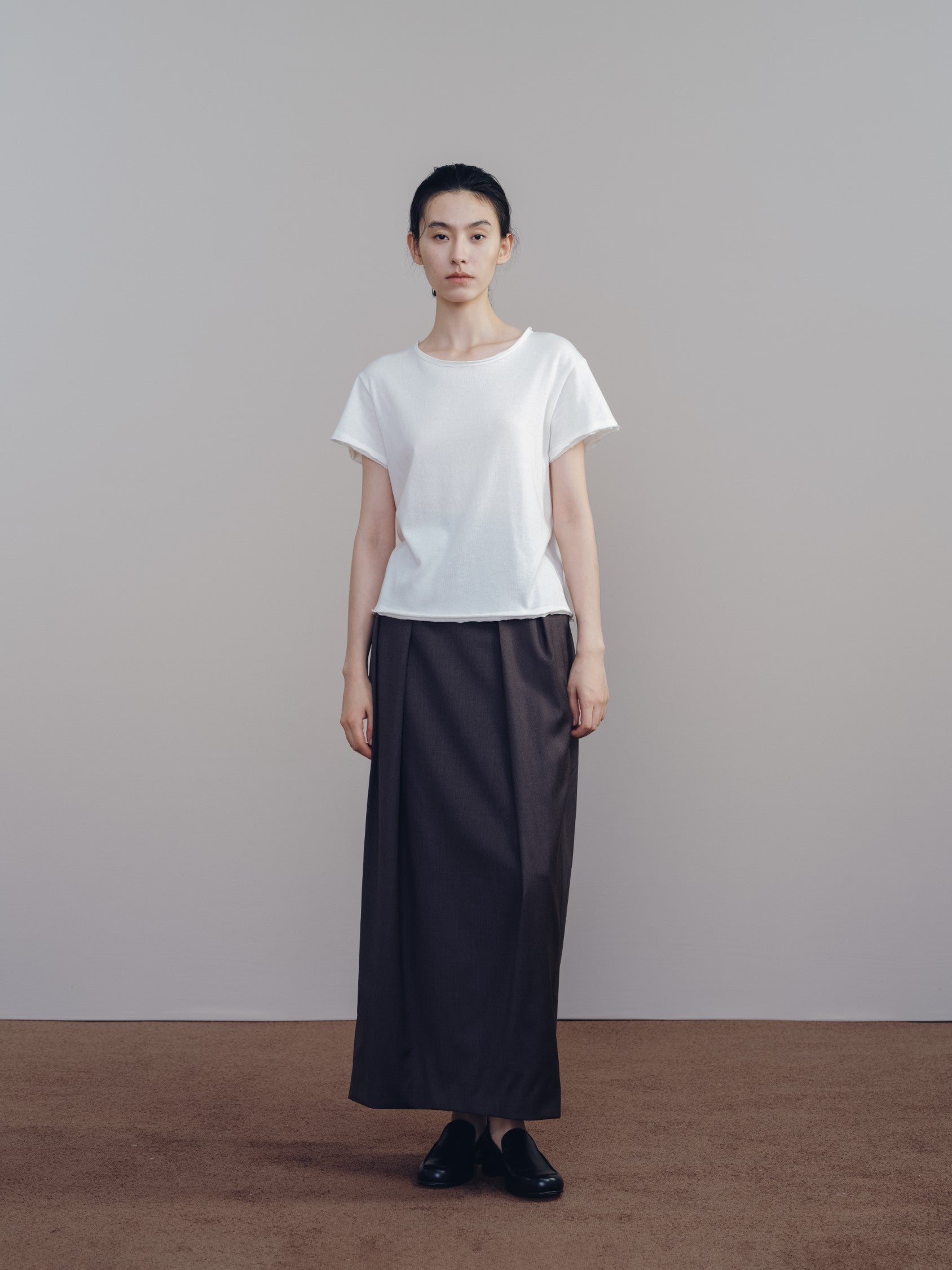White Raw-Edge Tee