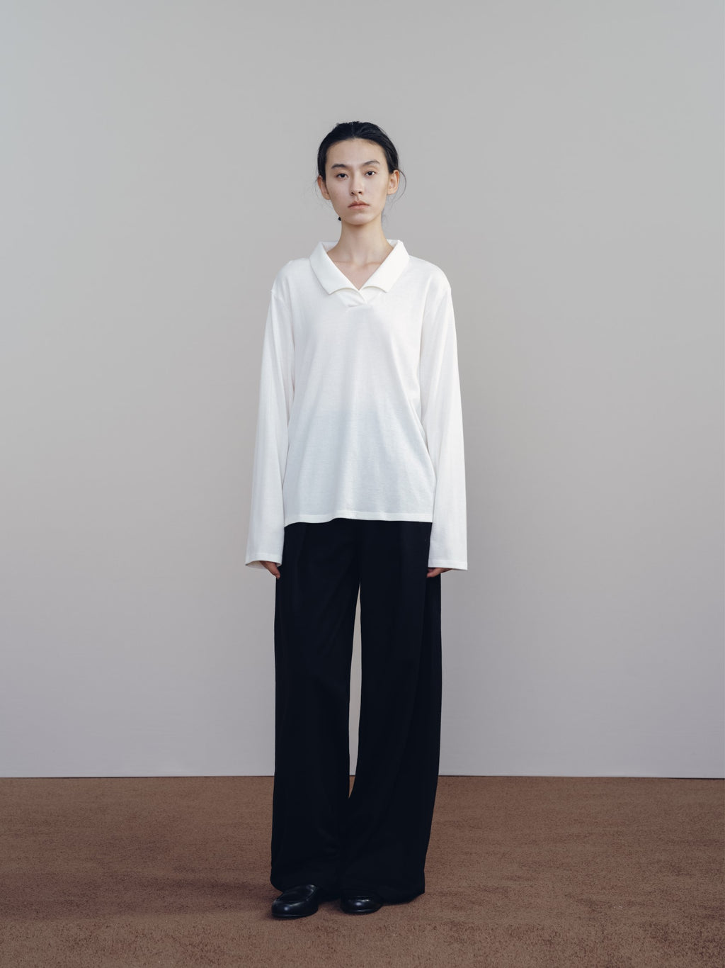 White OS Long Sleeve Polo