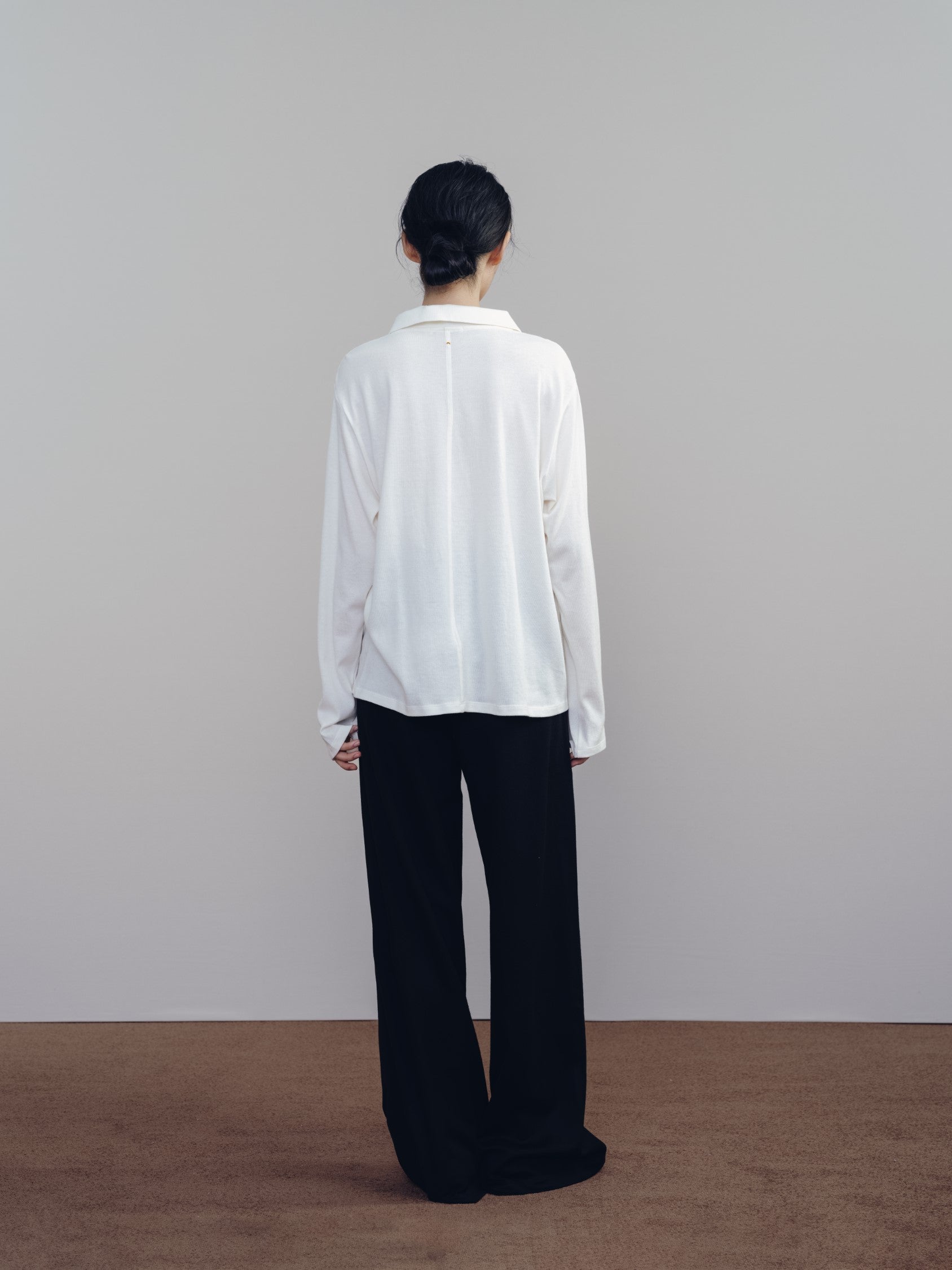 White OS Long Sleeve Polo
