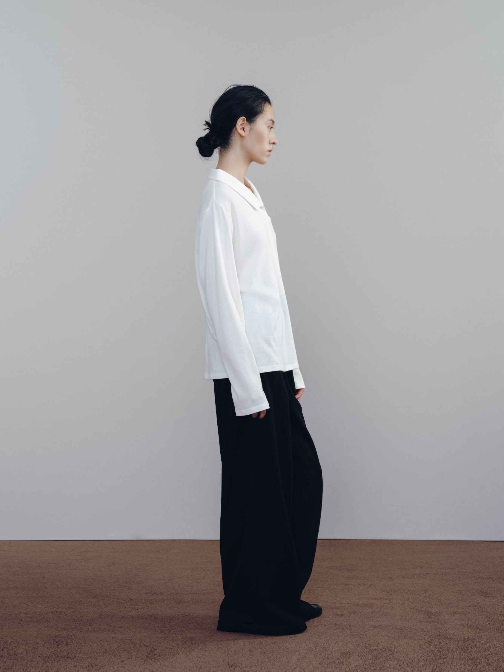 White OS Long Sleeve Polo